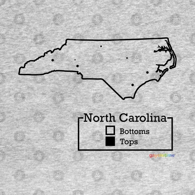 North Carolina Bottoms / Tops Map by GayOleTime